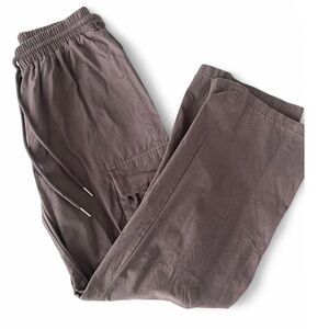 Grey Cargo Pants with Elastic Waistband